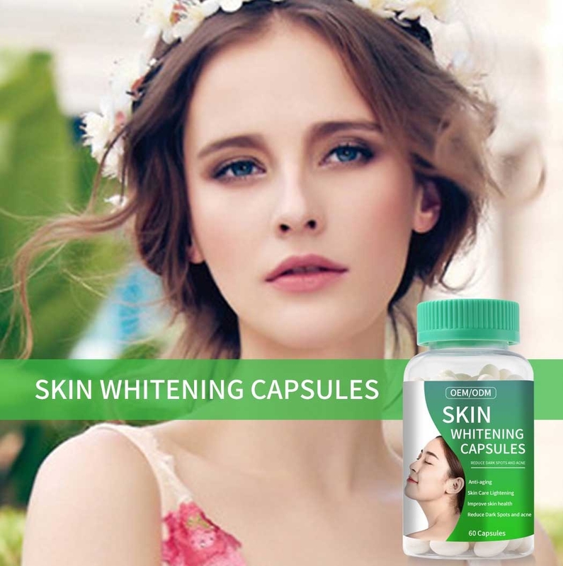 Kapsul Pemutih Kulit Anti Penuaan Suplemen Glutathione Kolagen Untuk Mengurangi Bintik Hitam Dan Jerawat