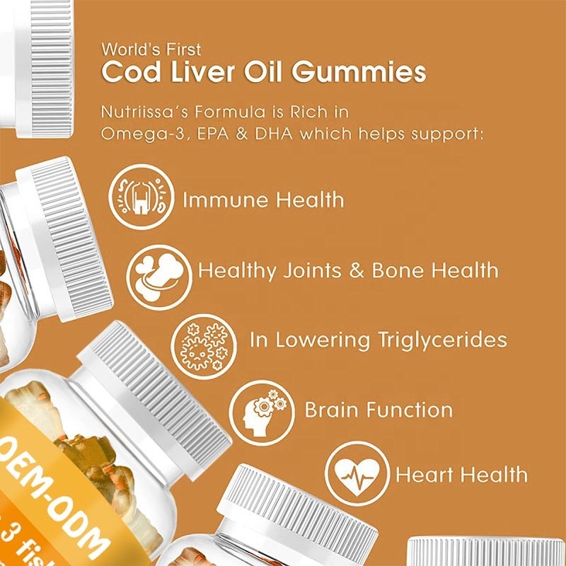 Omega 3 Minyak Ikan Softgels EPA DHA Cod Liver Oil Pills Gummy Untuk Anak-Anak Dewasa