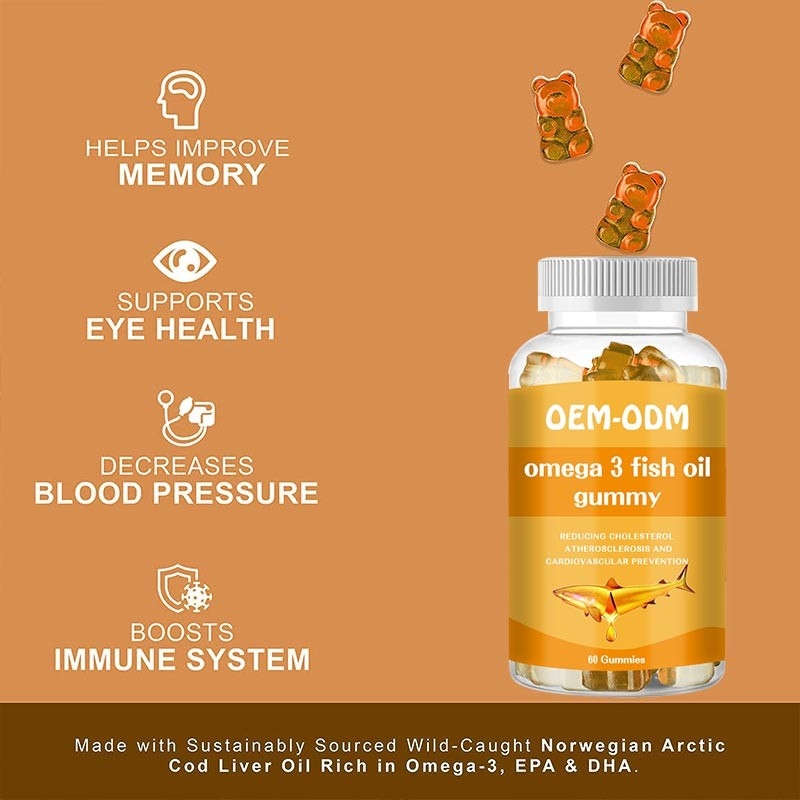 Omega 3 Minyak Ikan Softgels EPA DHA Cod Liver Oil Pills Gummy Untuk Anak-Anak Dewasa