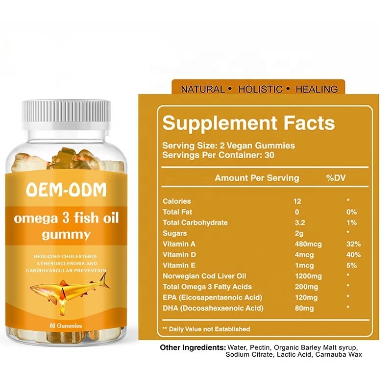 Omega 3 Minyak Ikan Softgels EPA DHA Cod Liver Oil Pills Gummy Untuk Anak-Anak Dewasa