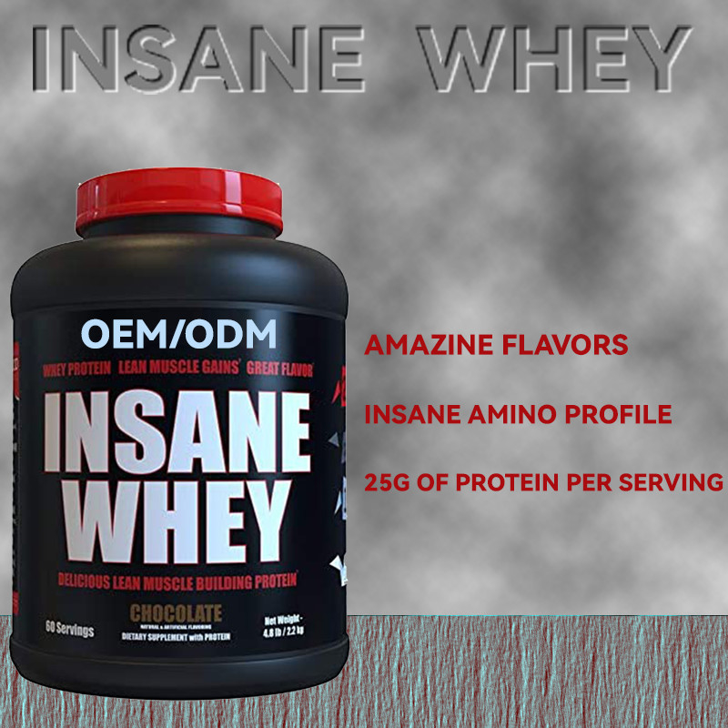 2.2g Suplemen Bubuk Protein OEM 80 Konsentrat Isolat Massal 100% Protein Whey Standar Emas