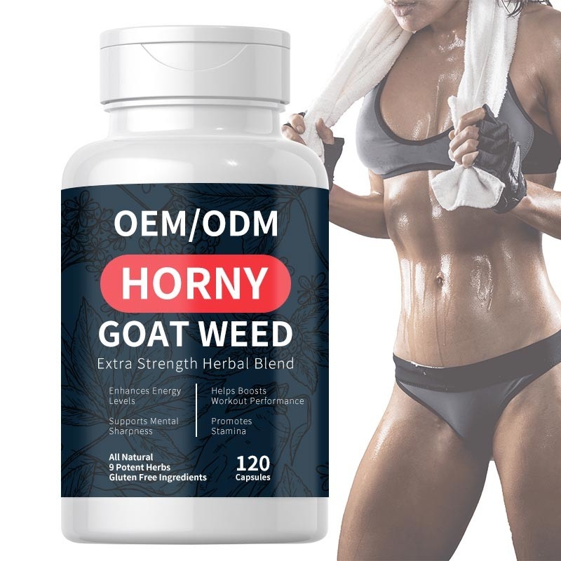 OEM Super Strength 1000mg Horny Goat Weed Capsules Dengan Maca Root Dan Ginseng