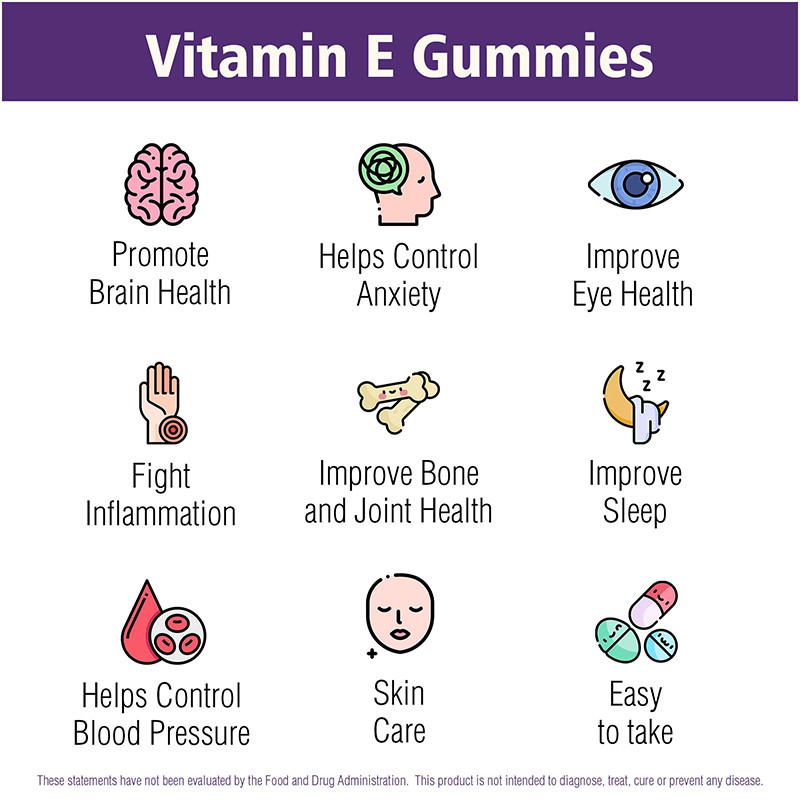Suplemen Rasa Kustom OEM Vitamin E Gummies Kesehatan Tulang Dan Gummies Dukungan Kekebalan Tubuh