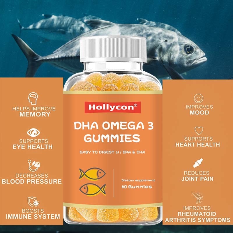 Omega 3 EPA DHA Cod Liver Oil Pills Produk Nutrisi Gummy Untuk Anak-Anak Dewasa