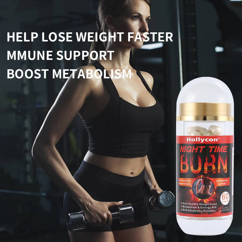 Private Label Healthcare Supplement OEM Mendukung Penurunan Berat Badan Night Time Fat Burn Capsules