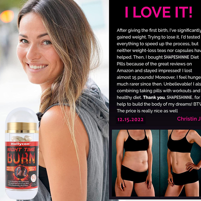 Private Label Healthcare Supplement OEM Mendukung Penurunan Berat Badan Night Time Fat Burn Capsules