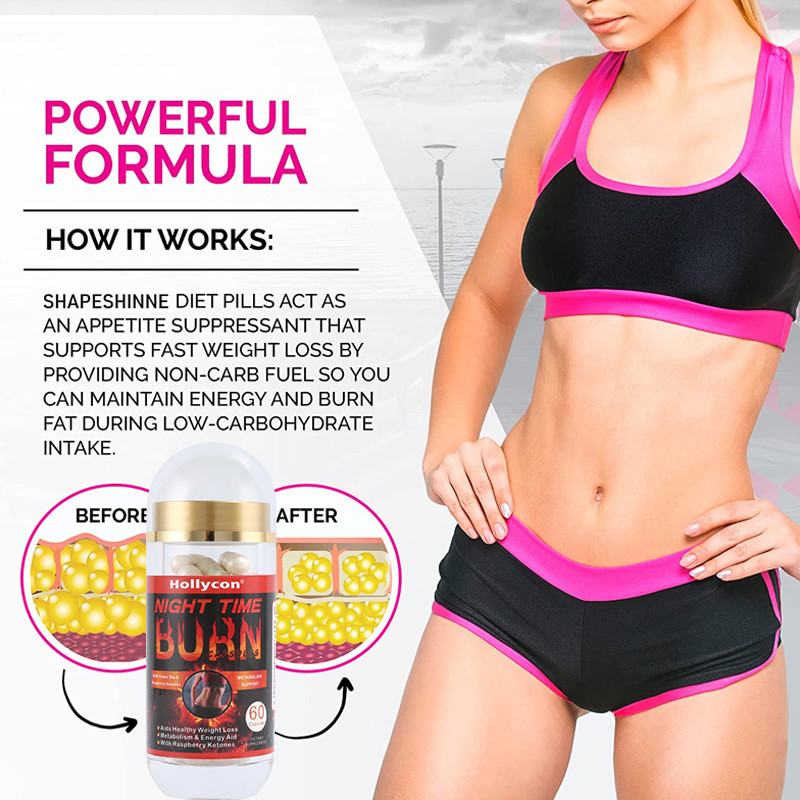 Private Label Healthcare Supplement OEM Mendukung Penurunan Berat Badan Night Time Fat Burn Capsules