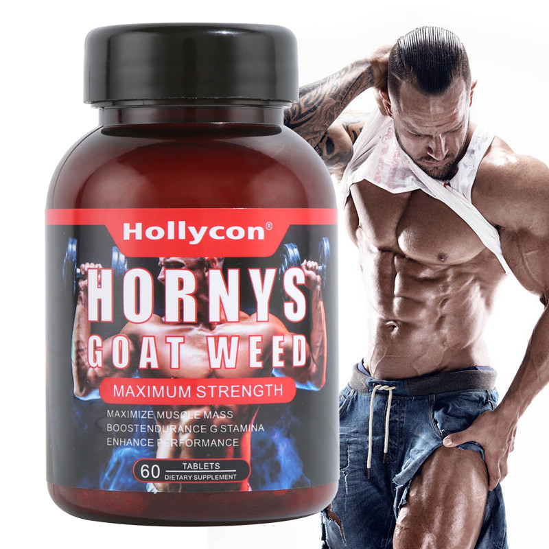 Private Label Healthcare Supplements OEM Mendukung Energy Muscle Hornys Goat Weed Tablets