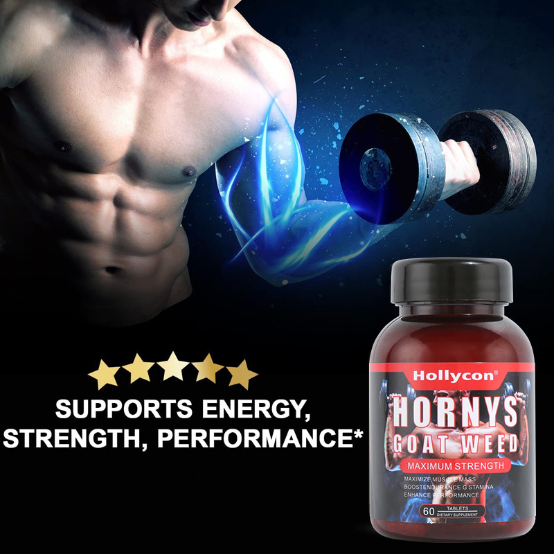 Private Label Healthcare Supplements OEM Mendukung Energy Muscle Hornys Goat Weed Tablets