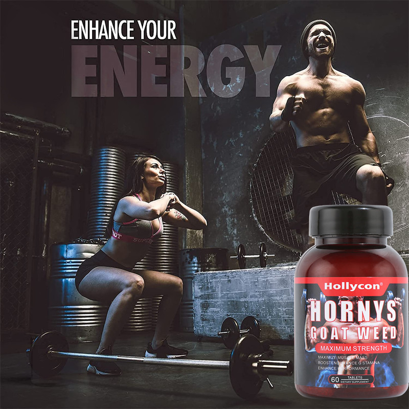 Private Label Healthcare Supplements OEM Mendukung Energy Muscle Hornys Goat Weed Tablets