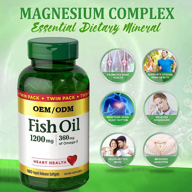 Minyak Ikan 1200Mg Mendukung Kesehatan Jantung Dengan Omega 3 EPA DHA Release Softgels