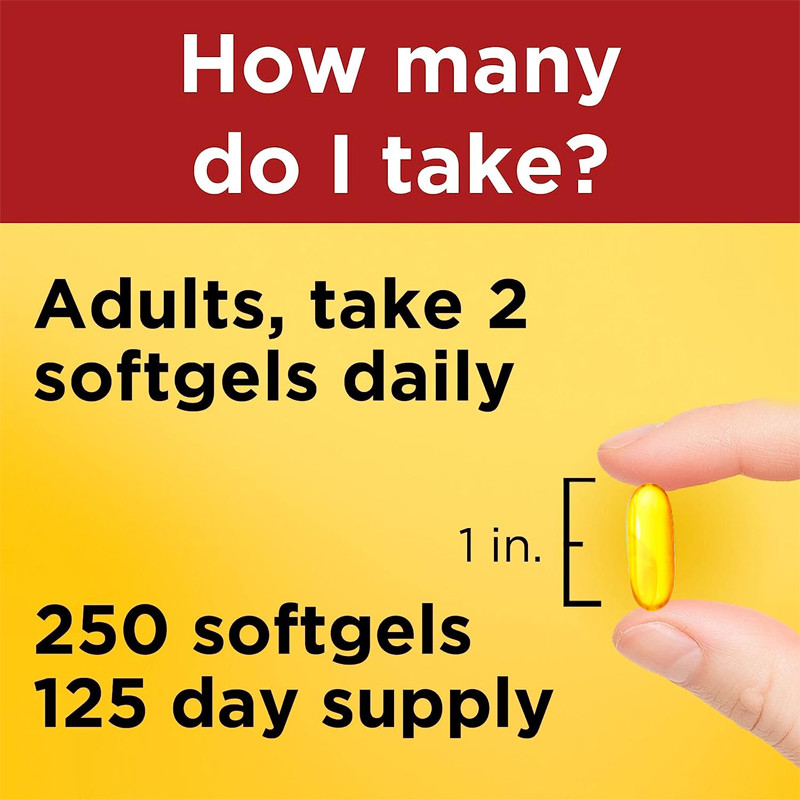 1000Mg Softgels Minyak Ikan Omega 3 Untuk Suplemen Dukungan Jantung Sehat Pasokan 250 Softgels 125 Hari