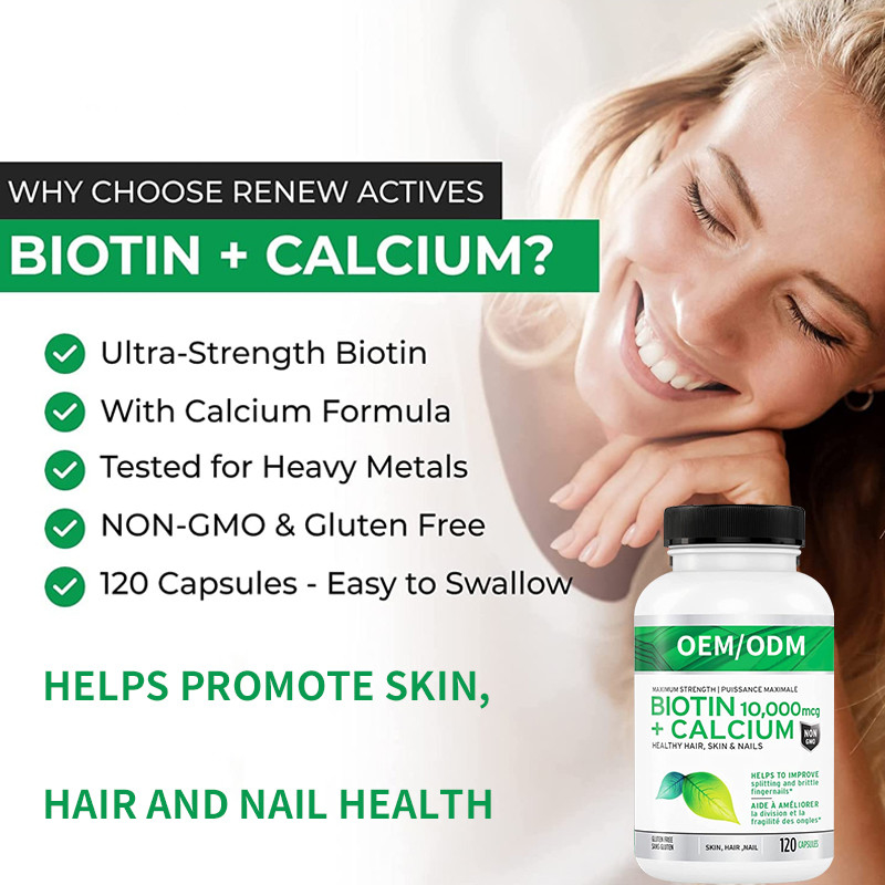 Kalsium 10000mcg Suplemen Biotin Ampuh Untuk Rambut Sehat Kulit Kuku Lebih Kuat Tulang Sendi Gigi
