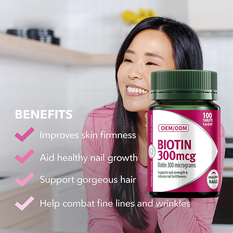 COA Biotin Vitamin Gummies 300mcg Menjaga Kesehatan Kuku Membantu Pemecahan Lemak Makanan 100Pcs