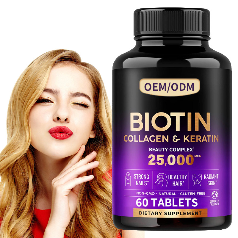 25000 Mcg Biotin Vitamin Pills Rambut Kulit Kuku Untuk Kesehatan Wanita 60pcs tablet rambut feme