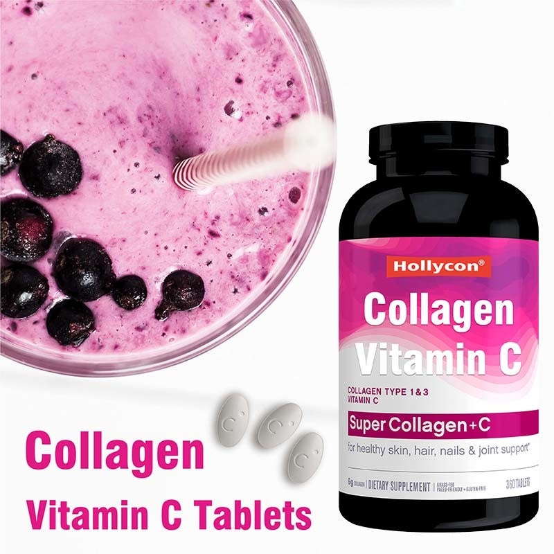 Suplemen Kolagen OEM Rambut Kulit Dan Kuku Mendukung Tablet Vitamin C Organik