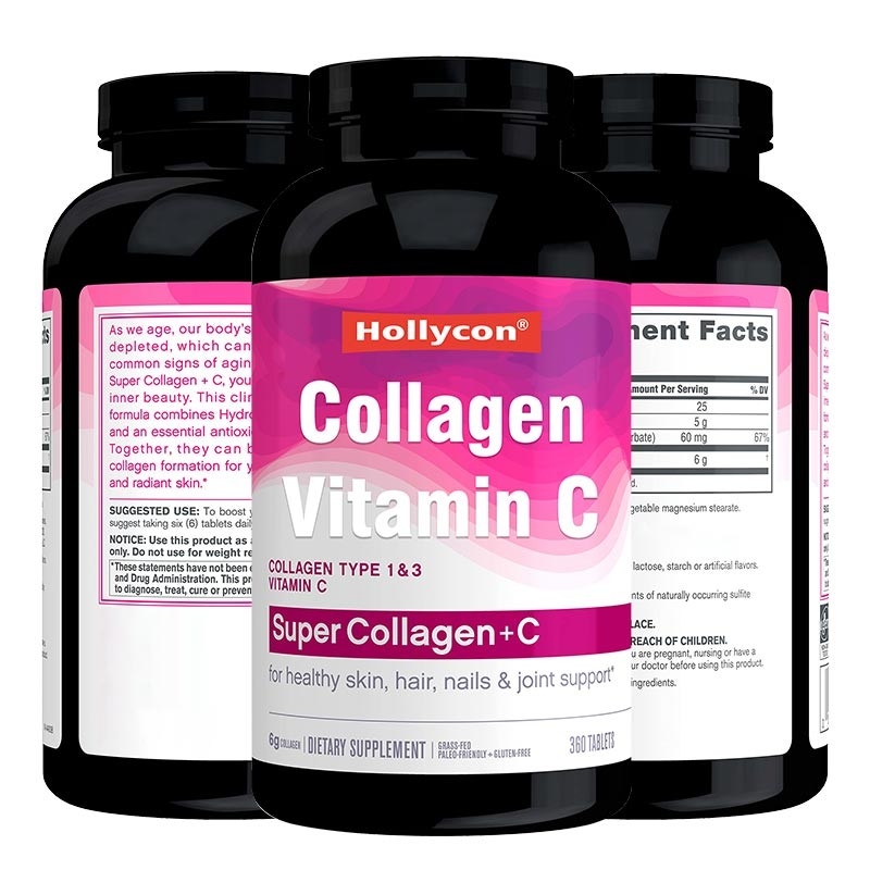 Suplemen Kolagen OEM Rambut Kulit Dan Kuku Mendukung Tablet Vitamin C Organik