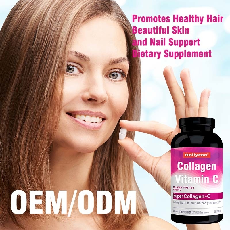 Suplemen Kolagen OEM Rambut Kulit Dan Kuku Mendukung Tablet Vitamin C Organik