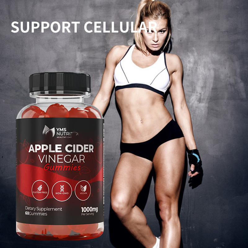 OEM ACV Rugi Manajemen Berat Badan Vitamin Bebas Gluten Vegan Non-GMO Rugi Cepat Apple Cider Vinegar Gummies