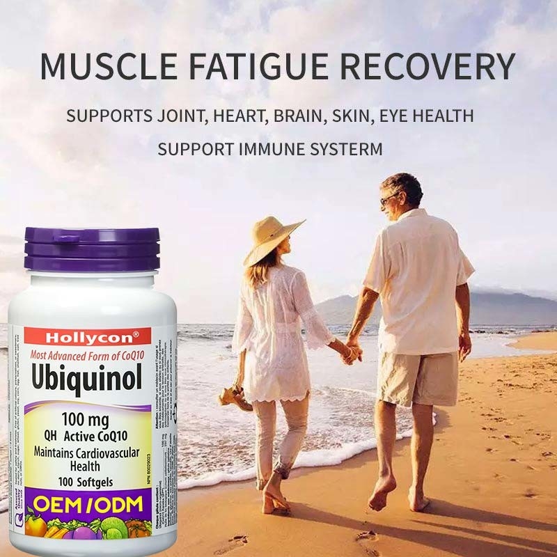 Suplemen Kesehatan OEM Mendukung Kesehatan Kardiovaskular C Ubiquinol Coenzyme Q10 Softgel Capsules untuk Jantung Sehat Q10