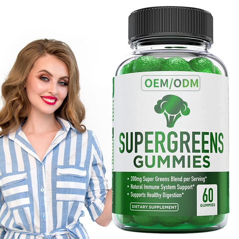 Super Green Gummy Vitamin Vitamin Esensial Dan Mineral Dukungan Kekebalan Tubuh Suplemen Diet