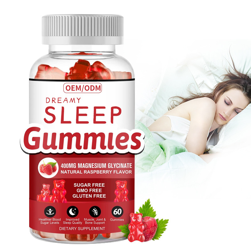 Gluten Free Melatonin Vitamin Gummies Mendukung Sleep Relax Melatonin Vitamin D Magnesium Lemon Balm Extract