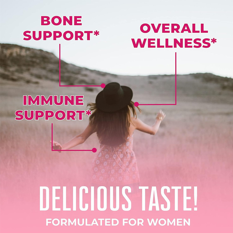 Dukungan Kekebalan Tubuh Vitamin Multivitamin Wanita Harian Dengan Bahan Organik Gummy Kulit Rambut Dan Kuku