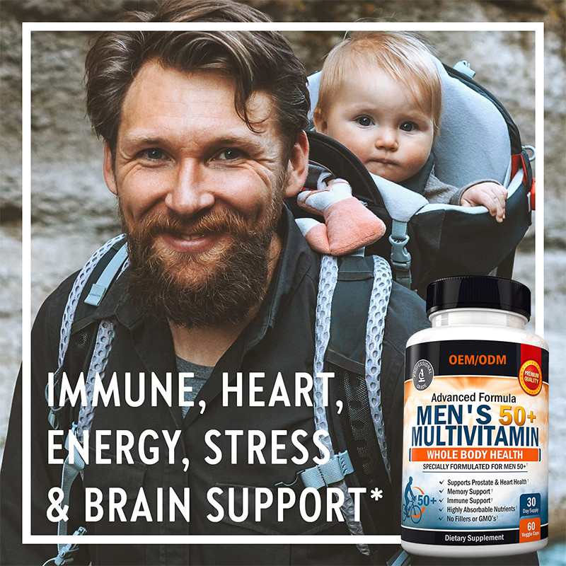 Multivitamin Pria Rasa Kustom Untuk Kinerja Fokus Energi Kapsul Multivitamin Seng Kalsium Magnesium