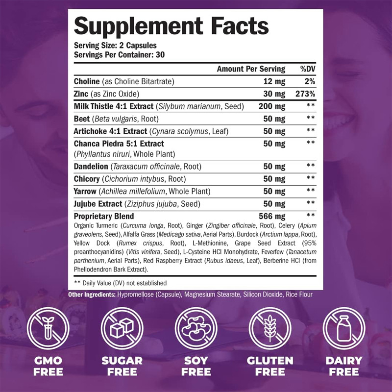 Suplemen Formula Kesehatan Hati OEM Untuk Detox Hati Membersihkan Ekstrak Artichoke Dengan Dukungan Hati Milk Thistle