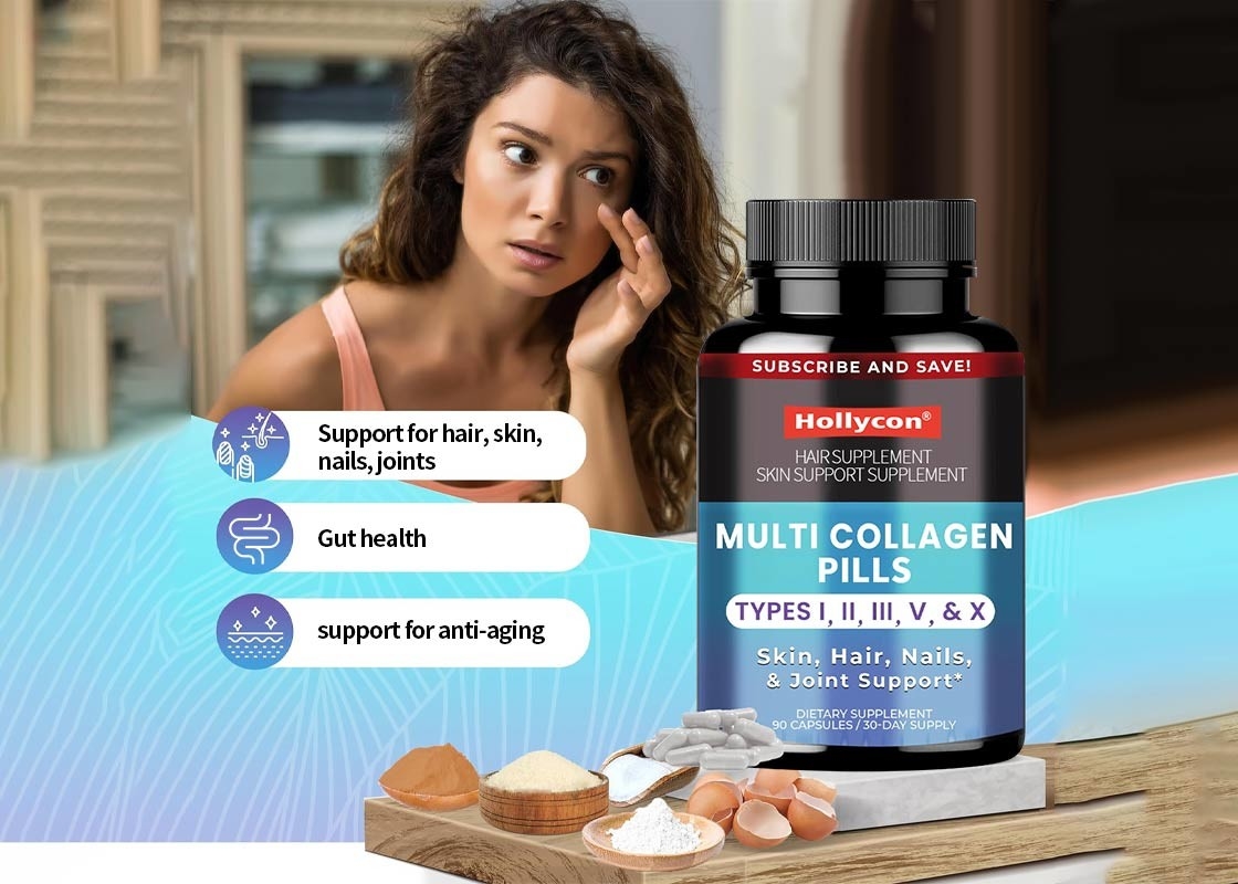 90PCS Multi Collagen Pills Dukungan Untuk Rambut Kuku Sendi Dan Kesehatan Perut Dukungan Kulit