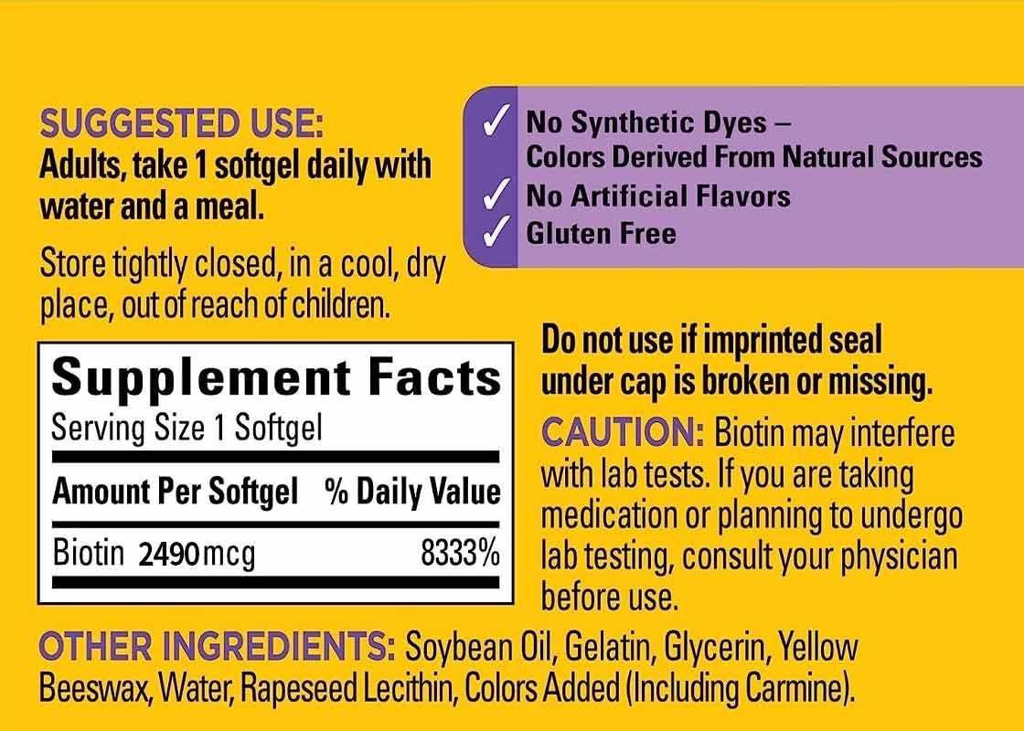 Label pribadi Biotin Softgels 150PCS Dukungan Untuk Rambut Sehat Kulit Kuku Dukungan Suplemen Diet