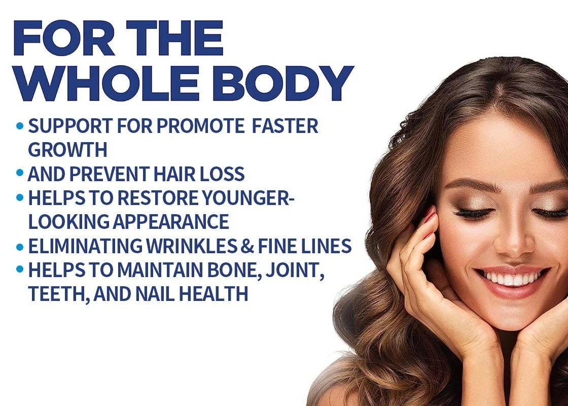 60PCS Biotin Keratin And Collagen Capsules Membantu Untuk Mempertahankan Kesehatan Gigi Dan Kuku