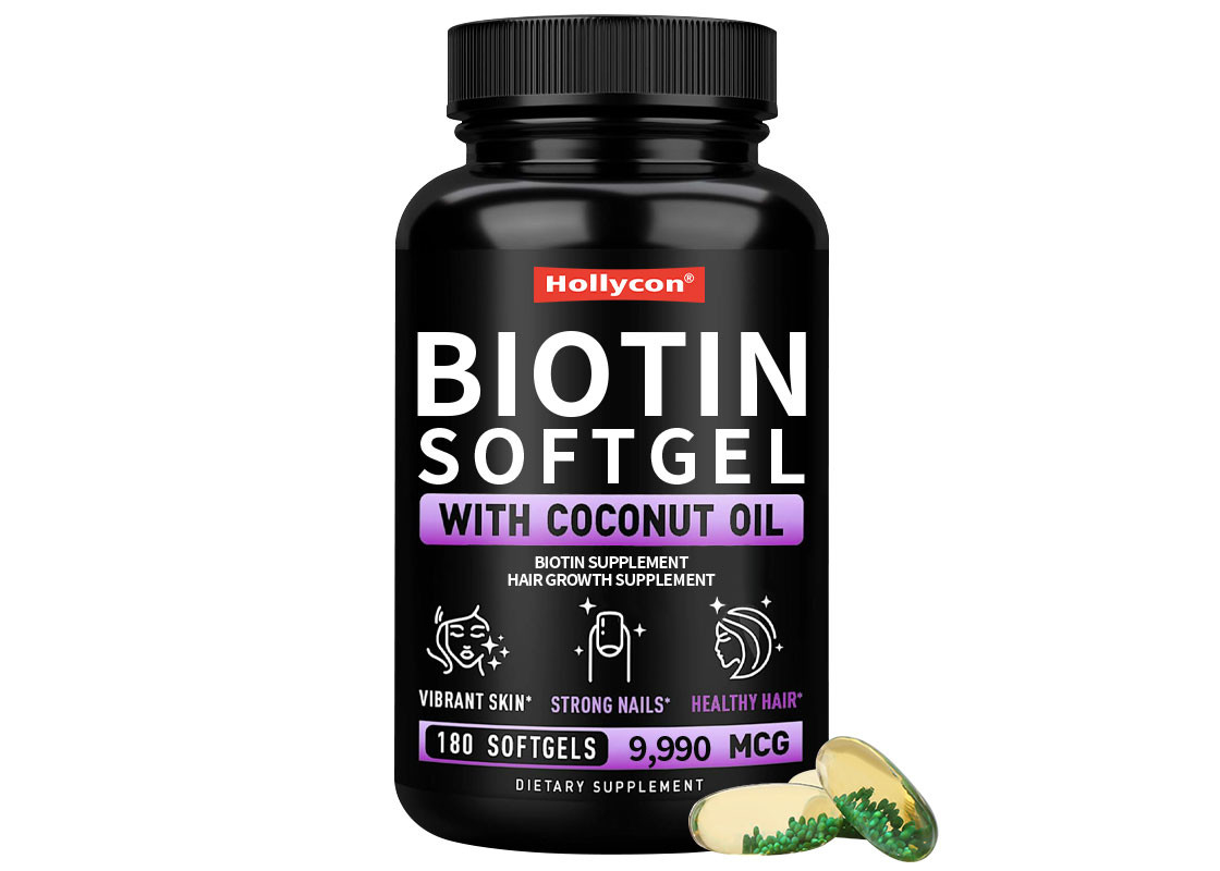 Vitamin Biotin Murni Gummies Dengan Minyak Kelapa Softgels Pertumbuhan Rambut Lebih Cepat Untuk Kesehatan Kulit Dan Kuku Suplemen Biotin