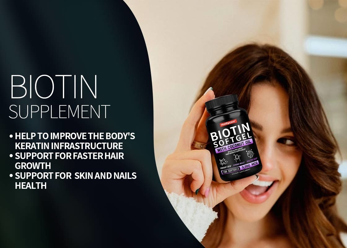 Vitamin Biotin Murni Gummies Dengan Minyak Kelapa Softgels Pertumbuhan Rambut Lebih Cepat Untuk Kesehatan Kulit Dan Kuku Suplemen Biotin