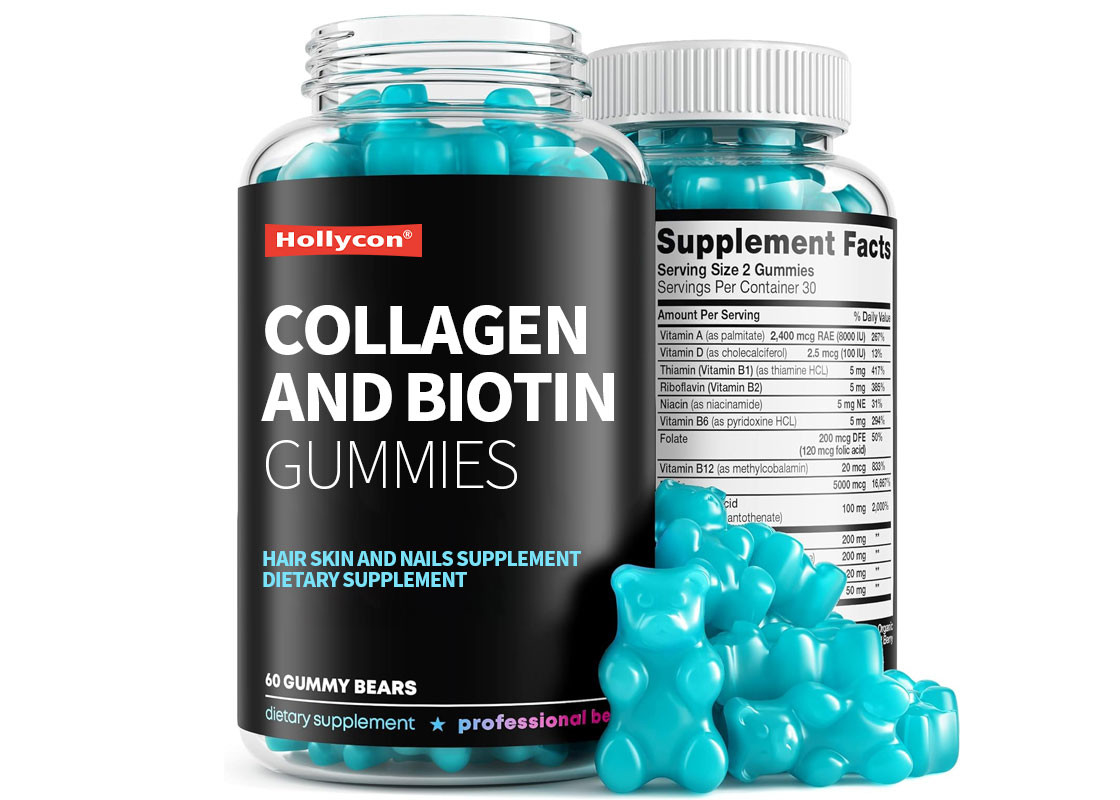 Kolagen Grade Makanan Dan Biotin Gummies Dukungan Untuk Rambut Kulit Dan Kuku Kesehatan Suplemen
