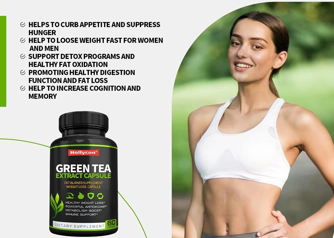 HALAL Green Tea Extract Capsule Suplemen Diet Membantu Mencegah nafsu makan Mencegah Kelaparan Kapsul Penghilang Berat Badan