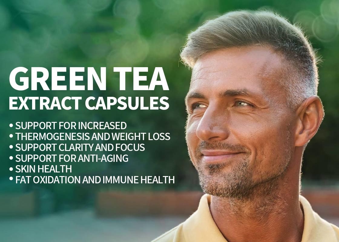 60 pcs Green Tea Extract Capsules Dukungan Untuk Meningkatkan Thermogenesis