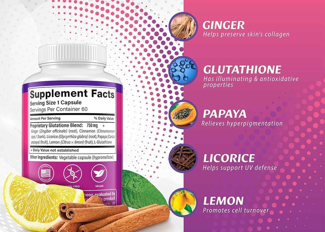OEM Glutathione Kapsul Bantuan Untuk Bahkan Kulit Tone Kulit Pill Whitening Anti Aging Suplemen
