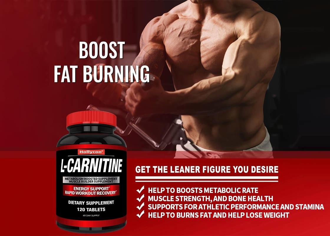 Makanan Grade L-Carnitine Tablet Bantuan Untuk Meningkatkan Tingkat Metabolik Kekuatan Otot Pembangun Otot Suplemen