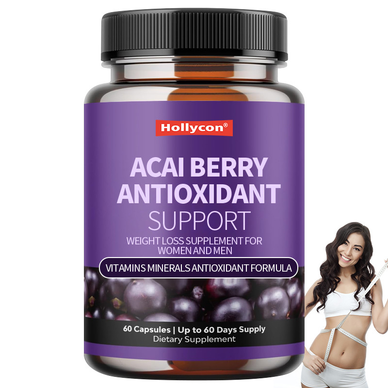 OEM Vitamin Mineral Formula Antioksidan Acai Berry Antioksidan Dukungan Suplemen Penurunan Berat Badan Untuk Wanita Dan Pria