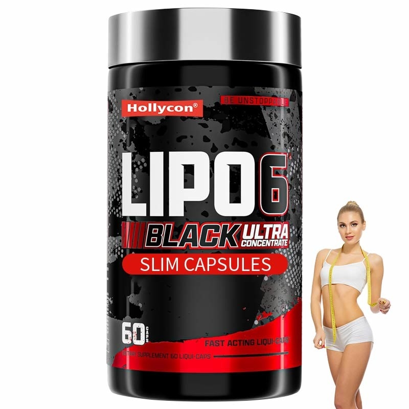 OEM Label Pribadi Lipo-6 Hitam Ultra Konsentrat Slim Kapsul Thermogenic Energizing Suplemen pembakar lemak