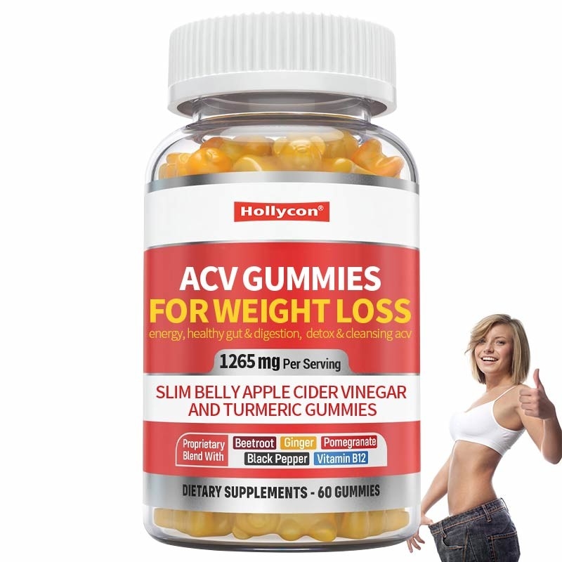 ACV Gummies Untuk Kehilangan Berat Badan Mendukung pencernaan usus sehat Slim Belly Cuka Apple Cider And Turmeric Gummies