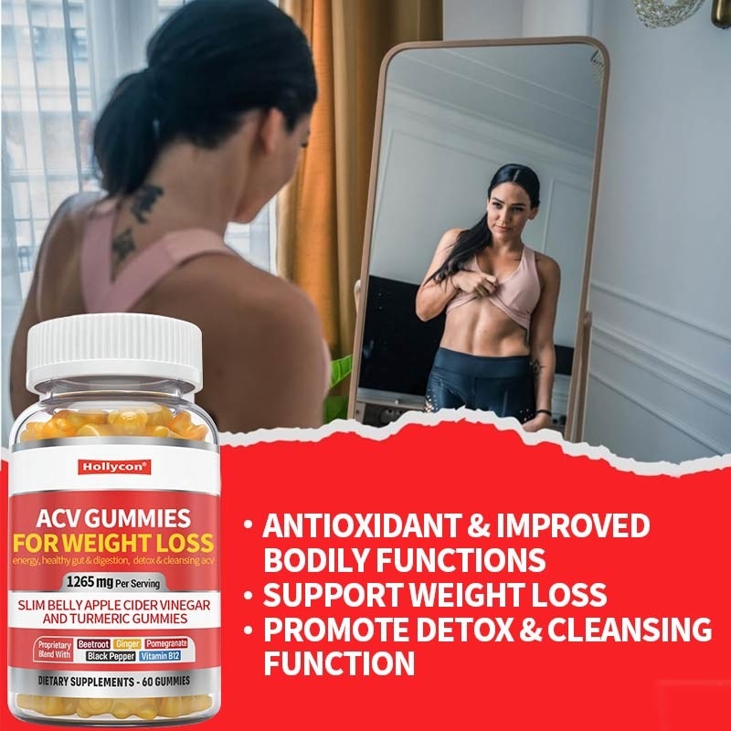 ACV Gummies Untuk Kehilangan Berat Badan Mendukung pencernaan usus sehat Slim Belly Cuka Apple Cider And Turmeric Gummies