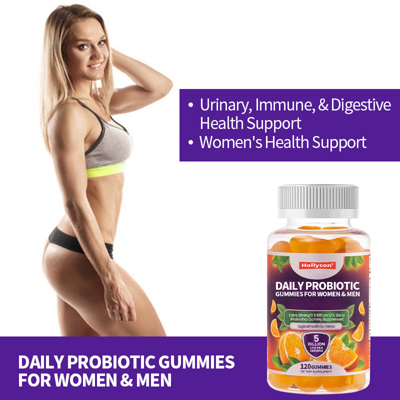 OEM Probiotic Gummies Daily Untuk Wanita & Pria Kekuatan Ekstra 5 Miliar CFU Probiotics Gummy Suplemen