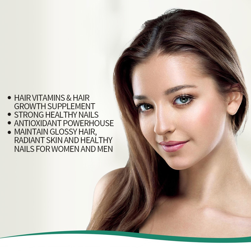 Biotin Tablet Rambut Kulit Dan Kuku Kolagen Suplemen Untuk Wanita & Pria Vitamin C, Seng & Suplemen Besi