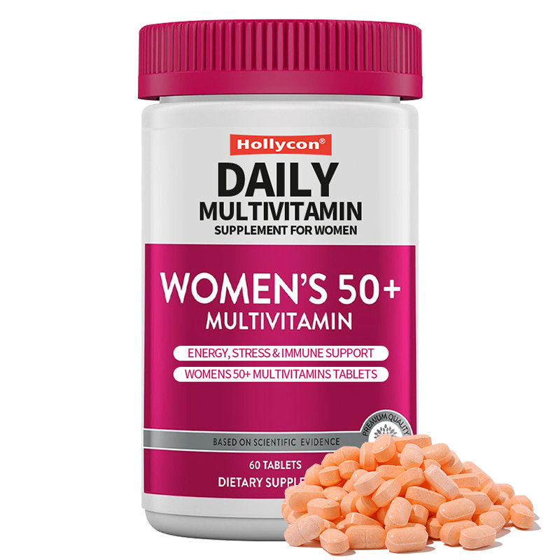 Suplemen Multivitamin Sehari-hari Untuk Wanita Energi, Stres & Dukungan Imun Wanita 50+ Multivitamin Tablet