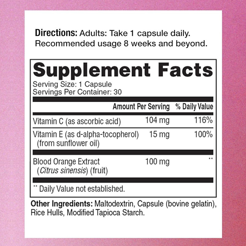 OEM Kapsul Radiance Kulit Oranye Darah Ekstrak Kolagen Suplemen Kulit Vitamin C Vitamin E Kapsul