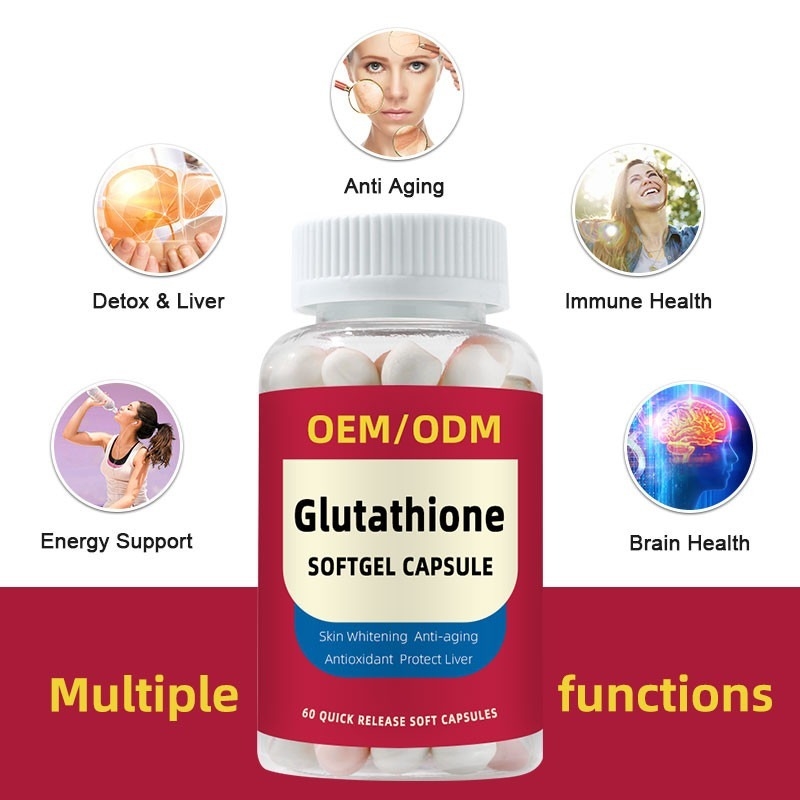OEM Label Pribadi Vitamin C 1500mg L-Glutathione Tablet Untuk Membuat Kulit Putih Softgel