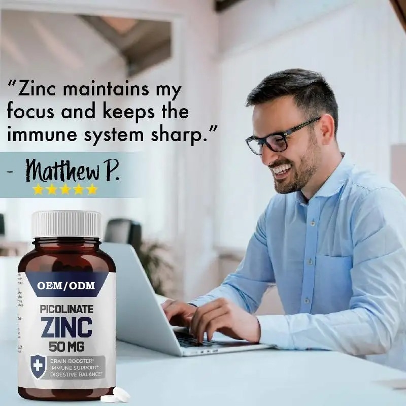 OEM Zinc Picolinate 30mg Suplemen yang diserap dengan baik untuk Kapsul Fungsi Kekebalan Tubuh