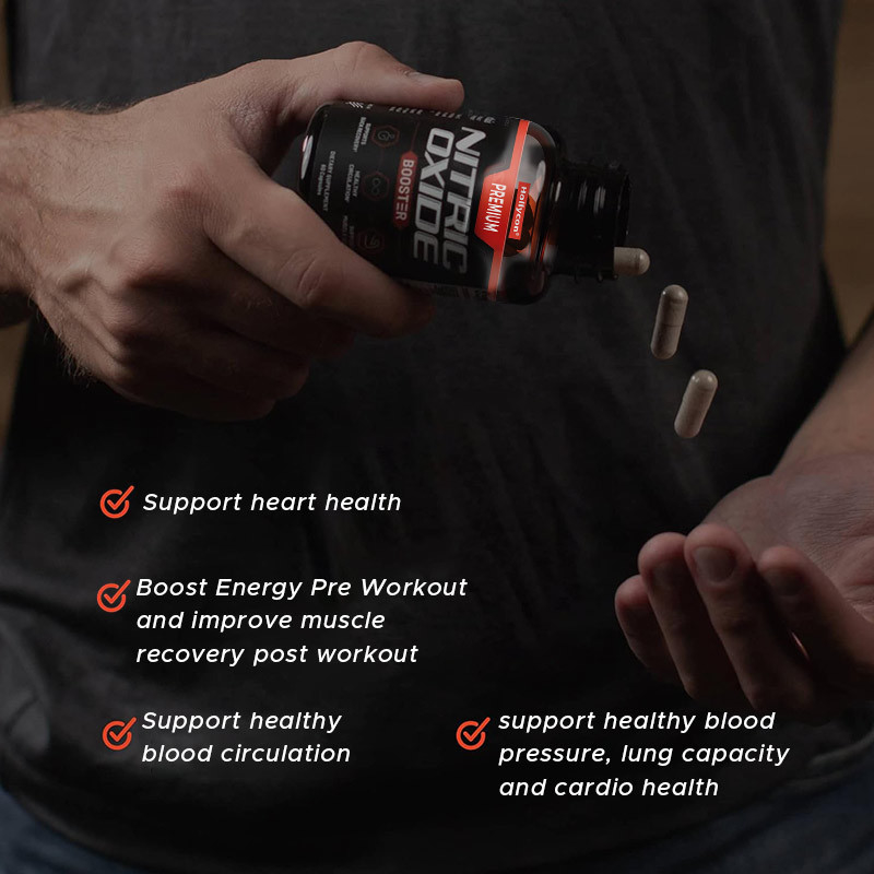 OEM Kapsul Nitric Oxide Meningkatkan Energi Pra-Workout Meningkatkan Pemulihan Otot Pasca-Pekerjaan